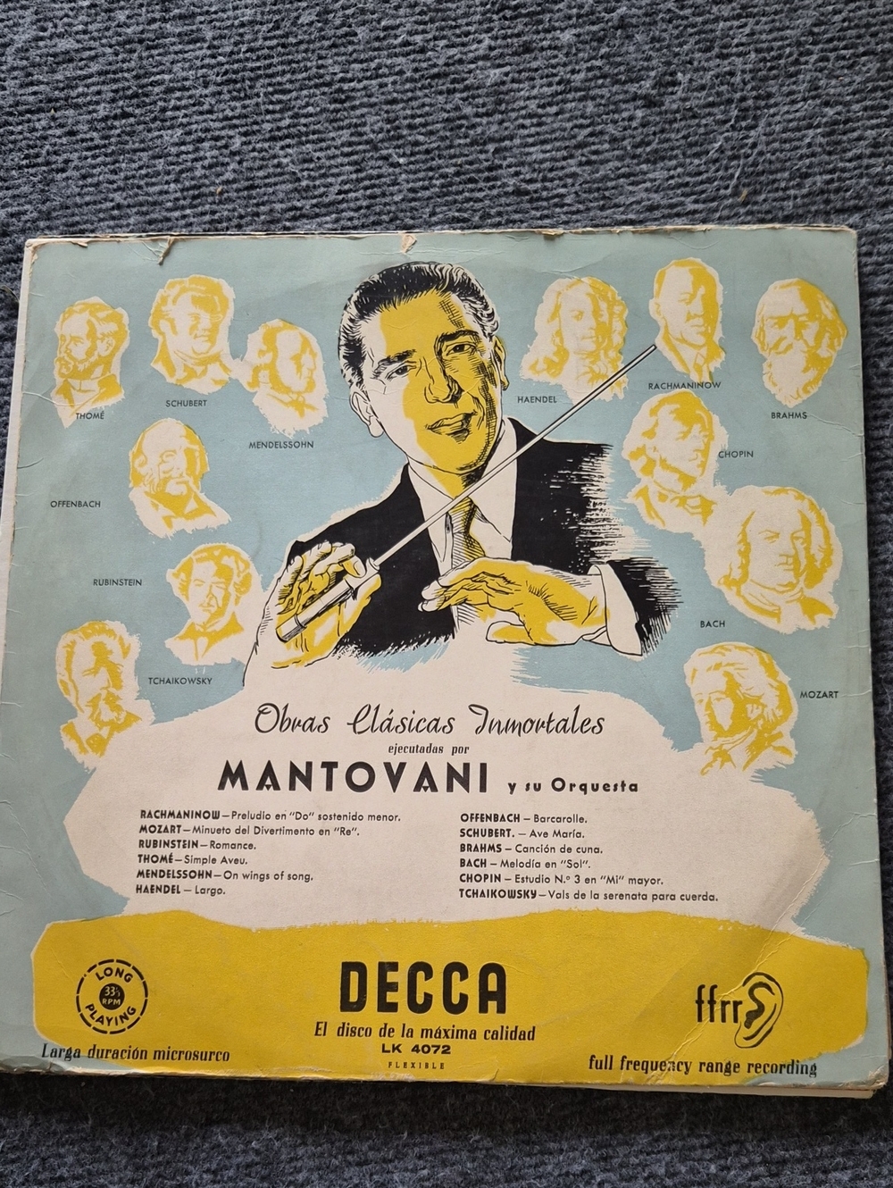 Mantovani & Orchestra Vintage-Style Art Print – Yellow, Black, Blue